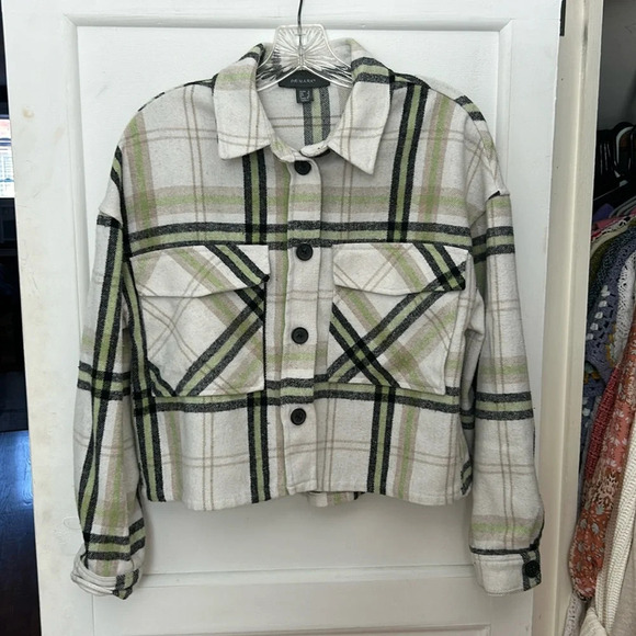 Primark Plaid Cropped Jacket - Picture 1 of 6